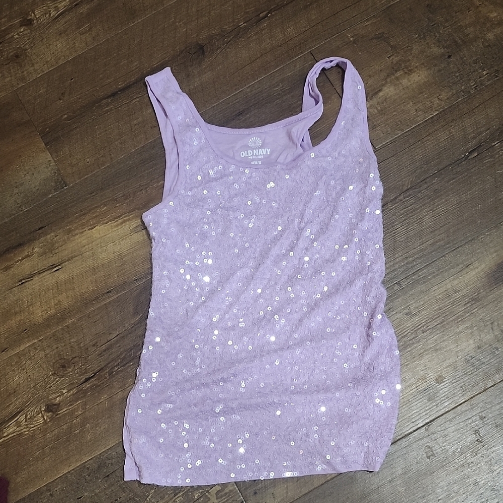 Old Navy Purple Sequin Top